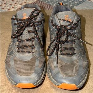 Magellan Men's Trail Running Sneakers - Gray with Orange Accents